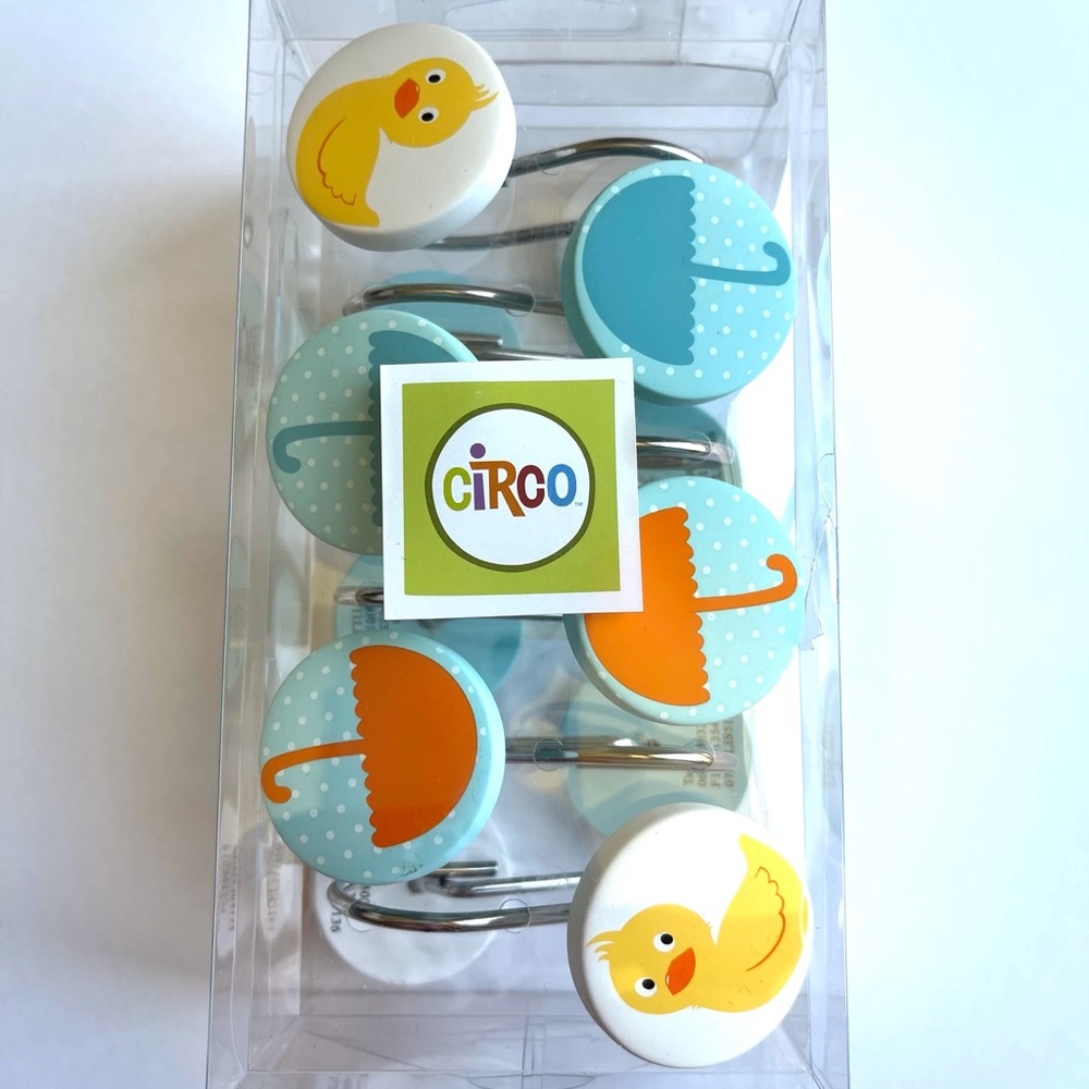 NIB ducky’s shower curtain hooks (set of 12)